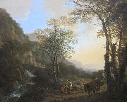 An Italianate Landscape with Travelers on a Path, oil on canvas painting by Jan Both, 1645-50, Getty Center